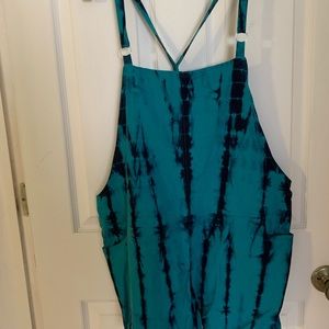 Tie Dye overall shorts EUC